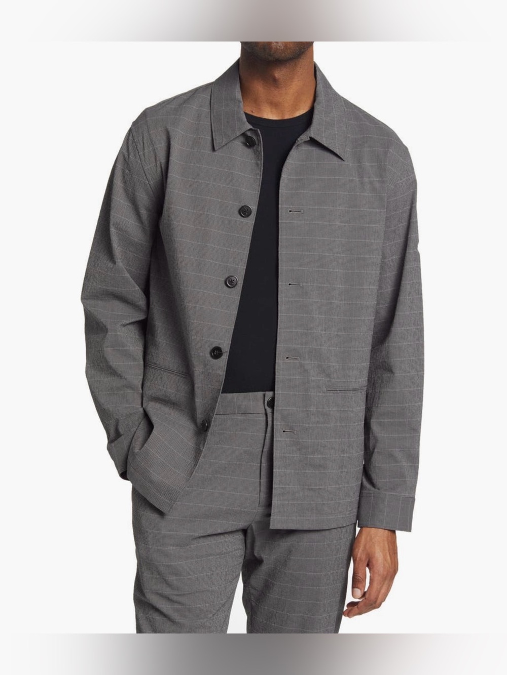 Theory Men's Selk Kelso Check Overshirt / Jacket, L